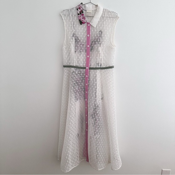 Anthropologie X Tracy Reece 2- Piece Cherry Blossom Midi Shirtdress - Picture 13 of 14